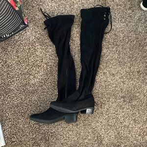 Knee high black boots